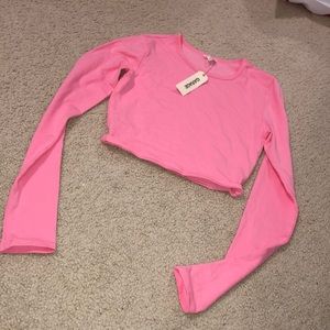 pink crop top